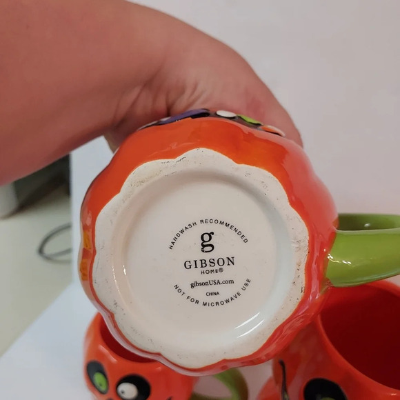 Gibson Home Kookoomon Pumpkin Mug Set of 4 - Picture 6 of 10